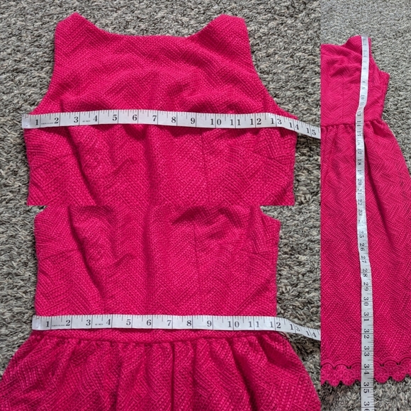 Trina Turk Pink Lace Sleeveless Knee Length Fit & Flare Dress 0 - Picture 8 of 8